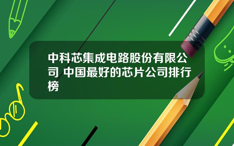 中科芯集成电路股份有限公司 中国最好的芯片公司排行榜